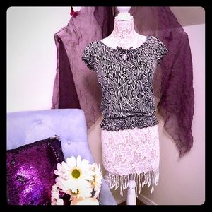 Black and White Zebra print top